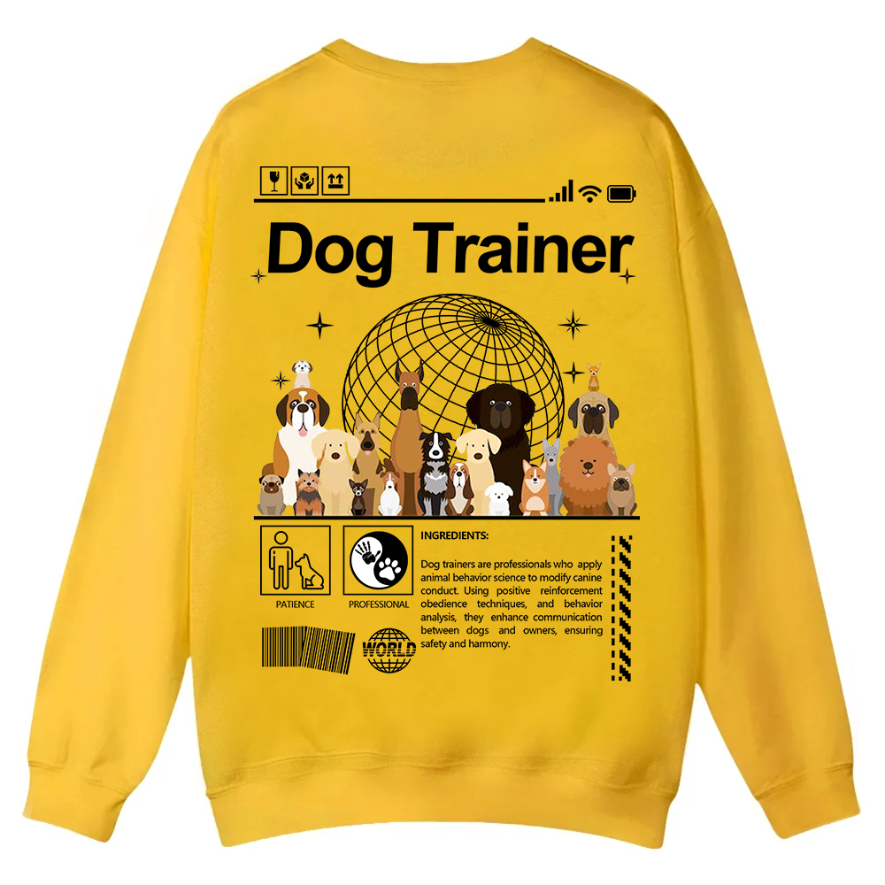 Dog Trainer Casual Crewneck Sweatshirt wearishow