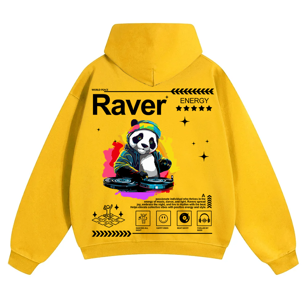 Raver Unisex Solid Color Hoodie wearishow