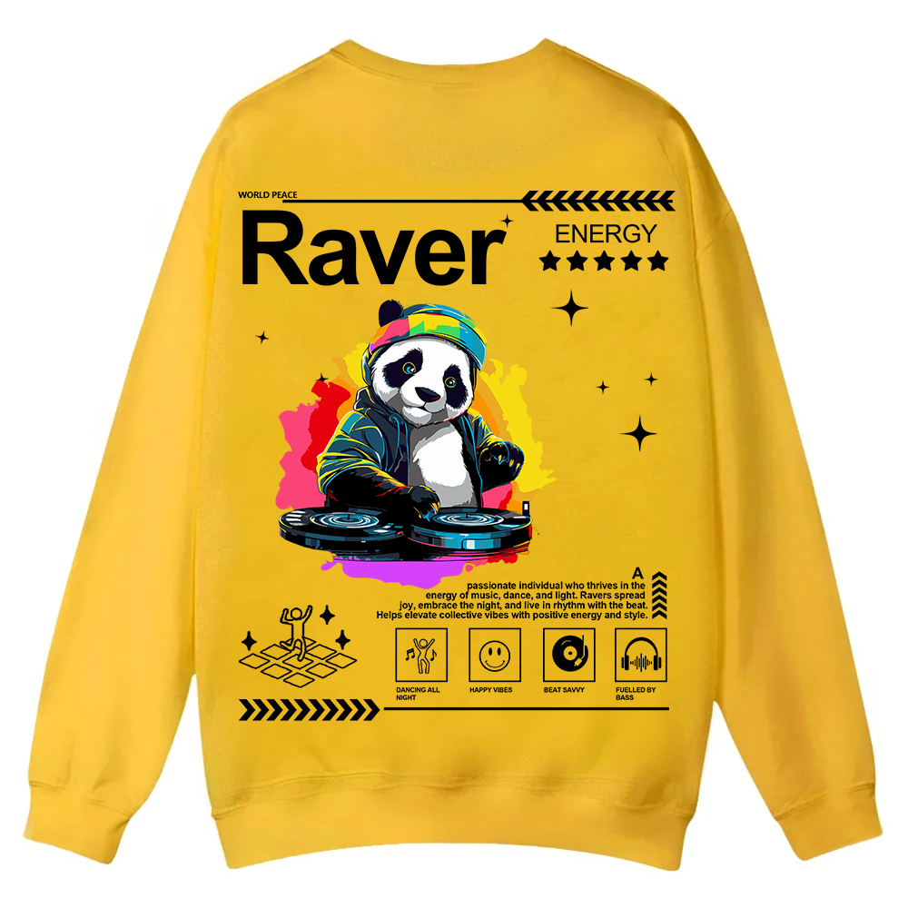 Raver Casual Crewneck Sweatshirt wearishow