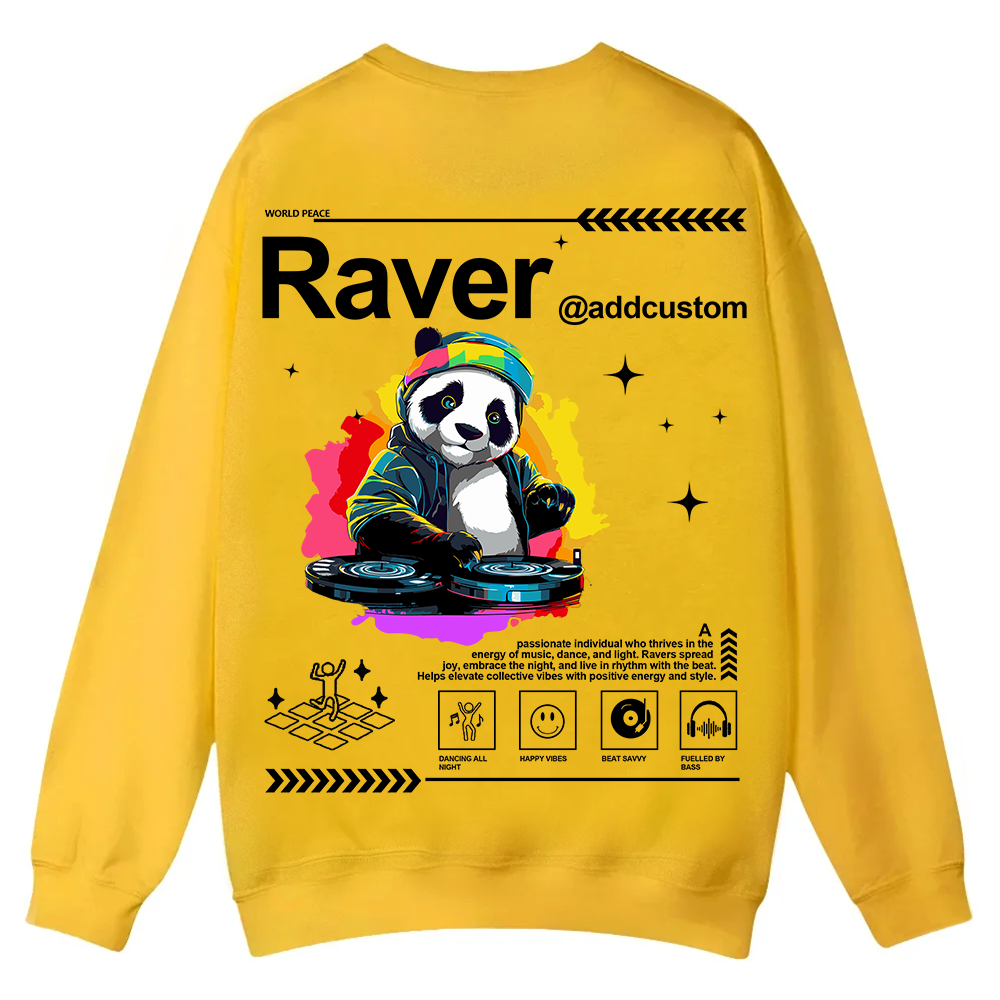 Addcustom Raver Casual Crewneck Sweatshirt wearishow