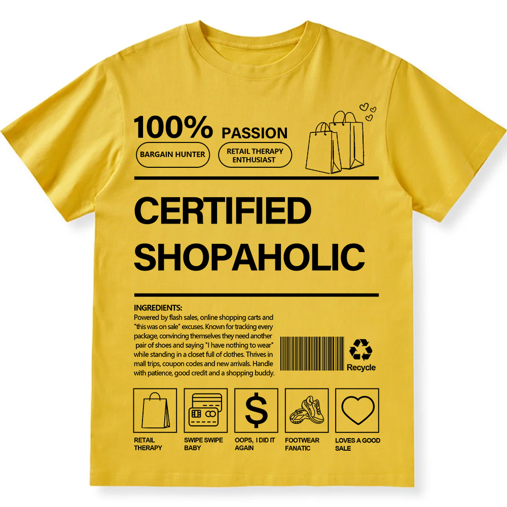 Certified Shopaholic Unisex Fit Cotton T-Shirt wearishow