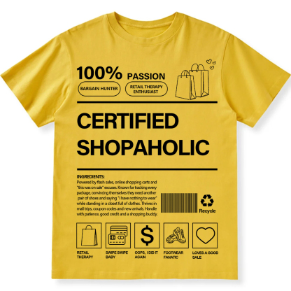 Certified Shopaholic Unisex Fit Cotton T-Shirt wearishow