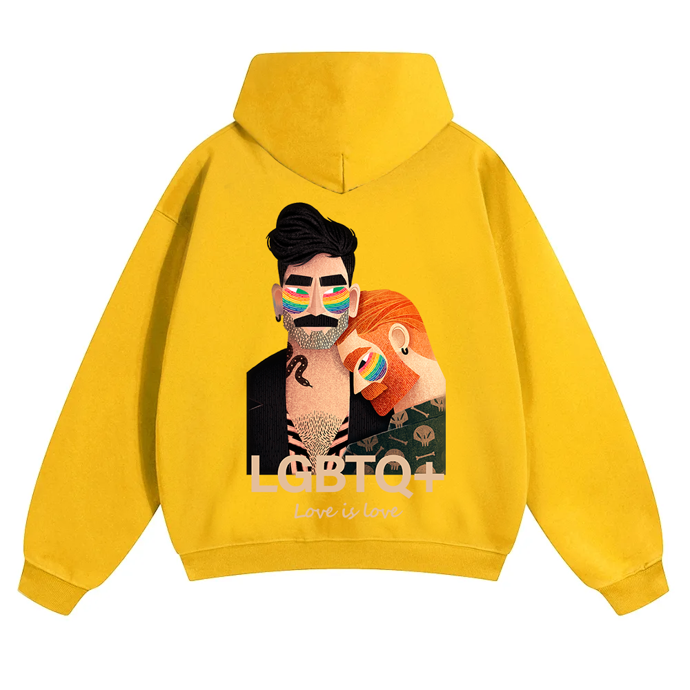 Lgbtq+ Love Is Love Unisex Solid Color Hoodie wearishow