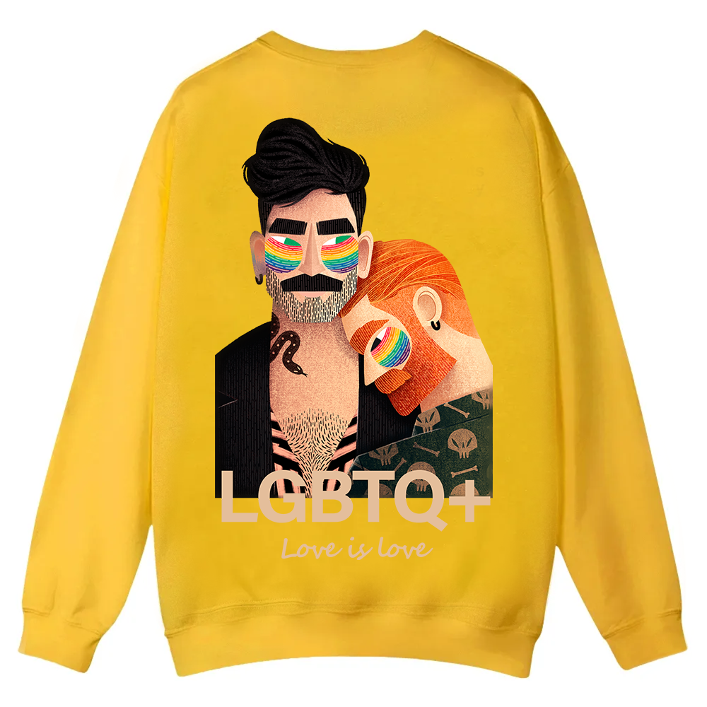Lgbtq+ Love Is Love Casual Crewneck Sweatshirt wearishow