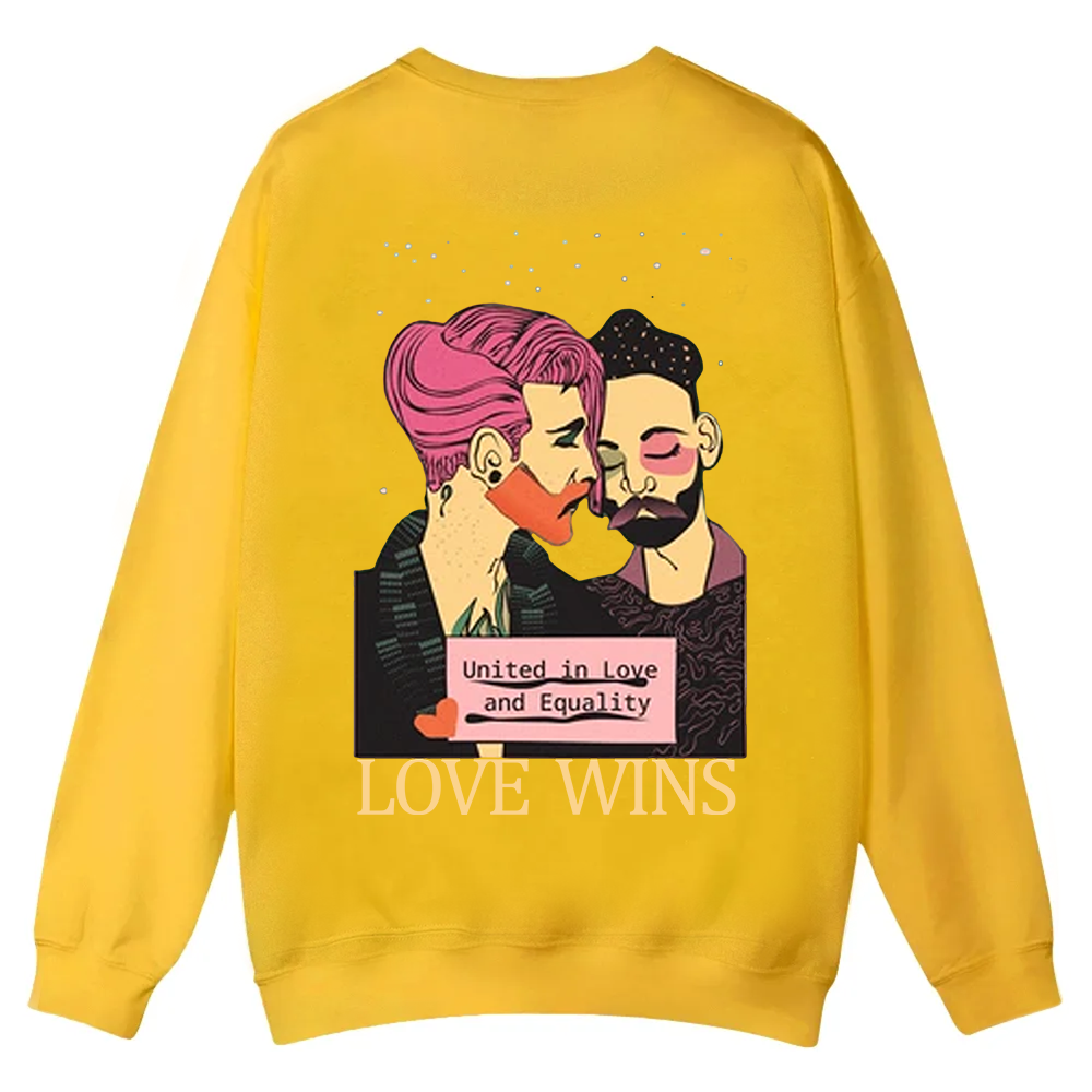 United in Love and Equality Love Wins Casual Crewneck Sweatshirt wearishow