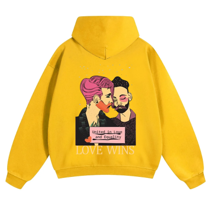United in Love and Equality Love Wins Unisex Solid Color Hoodie wearishow