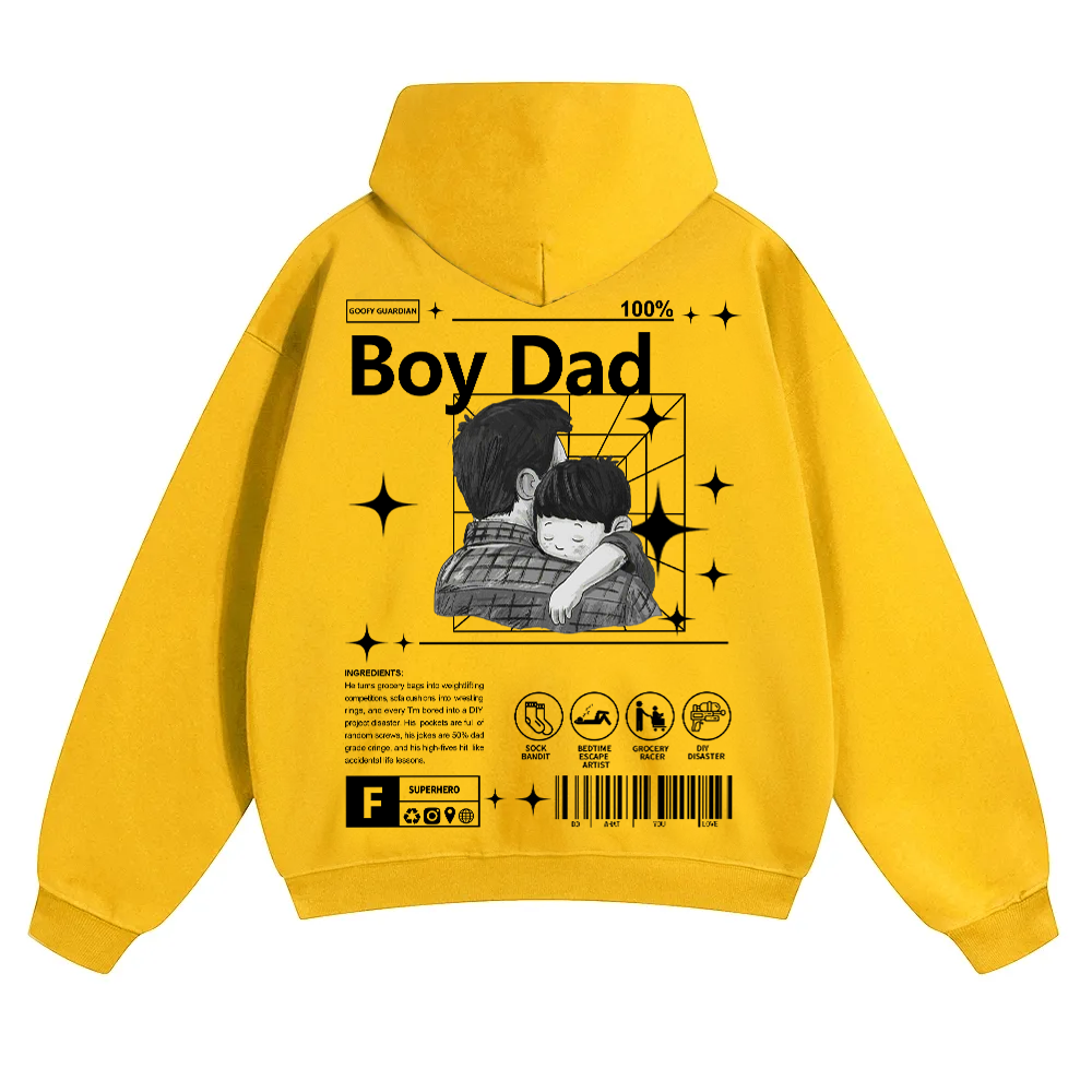 Boy Dad Unisex Solid Color Hoodie wearishow