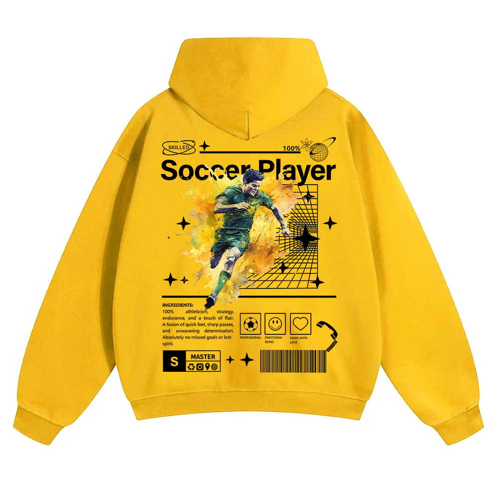 Soccer Player Unisex Solid Color Hoodie wearishow
