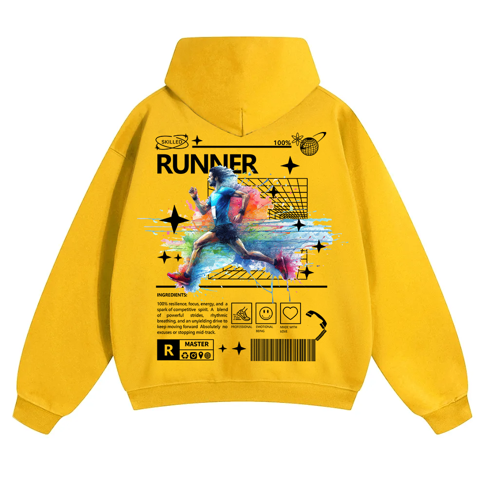 Runner Unisex Solid Color Hoodie wearishow