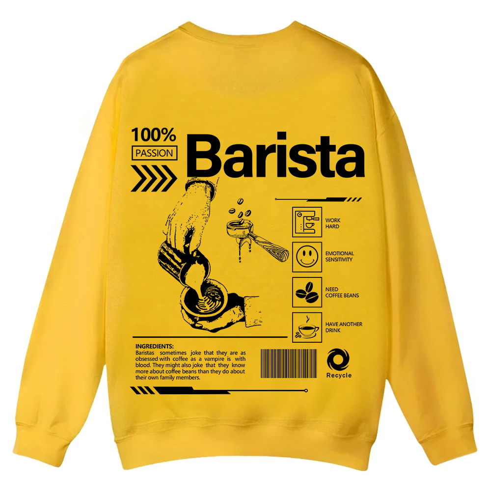 Barista Casual Crewneck Sweatshirt wearishow