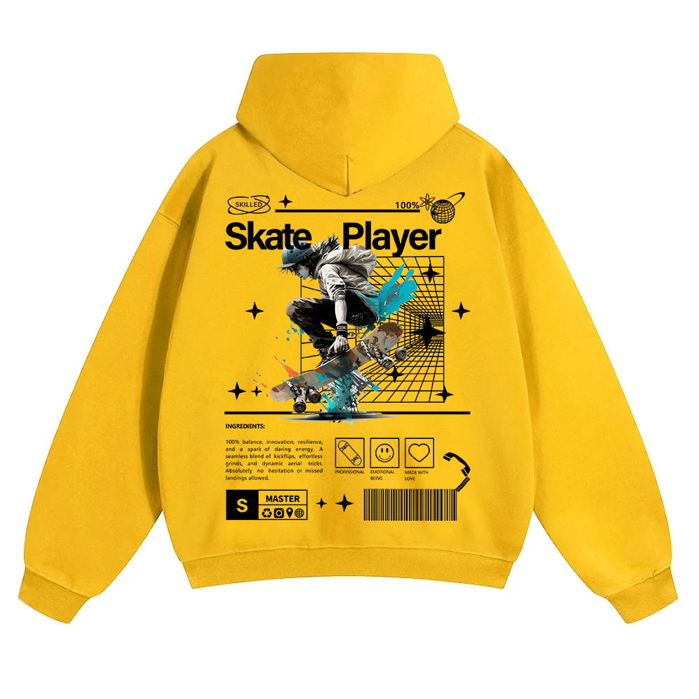 Skate Player  Unisex Solid Color Hoodie wearishow