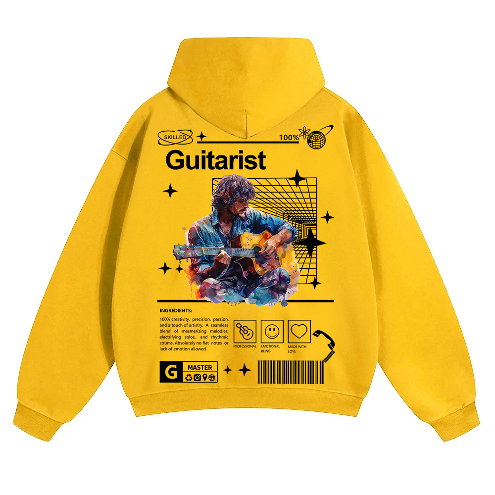 Guitarist Unisex Solid Color Hoodie wearishow
