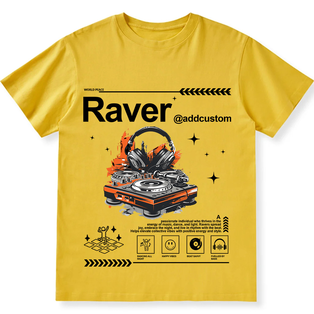 Addcustom Raver Unisex Fit Cotton T-Shirt wearishow