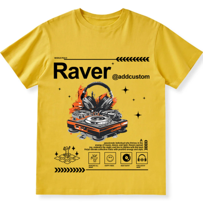 Addcustom Raver Unisex Fit Cotton T-Shirt wearishow