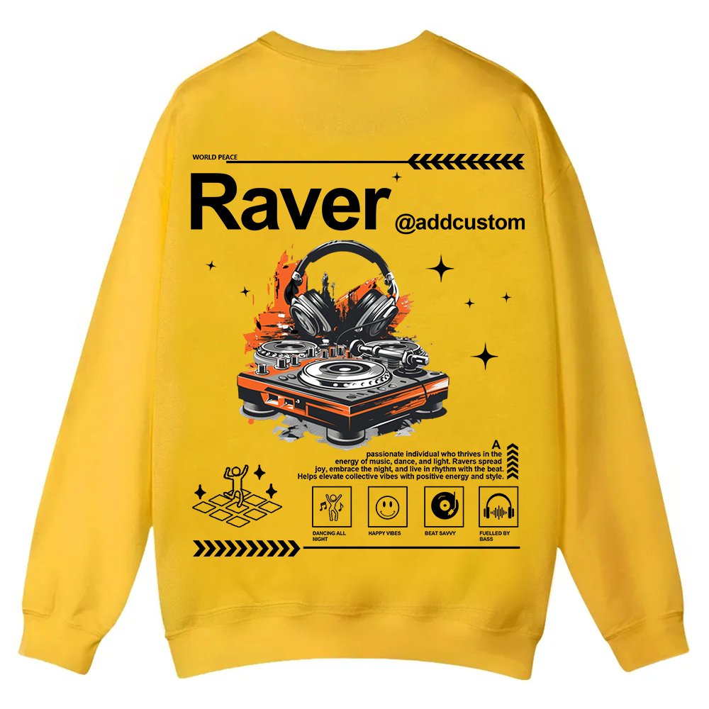 Addcustom Raver Casual Crewneck Sweatshirt wearishow