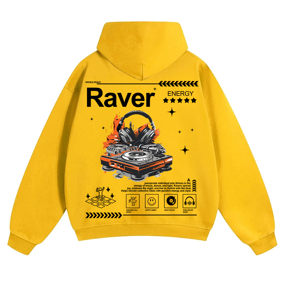 Raver Unisex Solid Color Hoodie wearishow