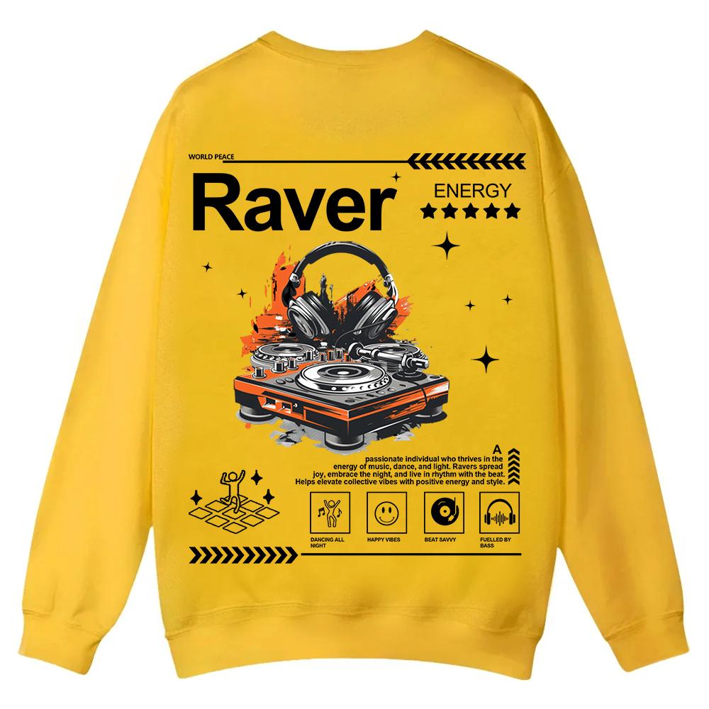 Raver Casual Crewneck Sweatshirt wearishow
