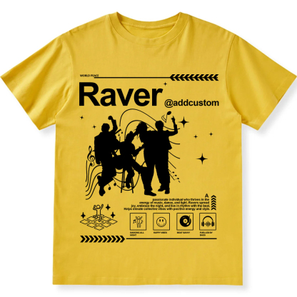 Addcustom Raver Unisex Fit Cotton T-Shirt wearishow