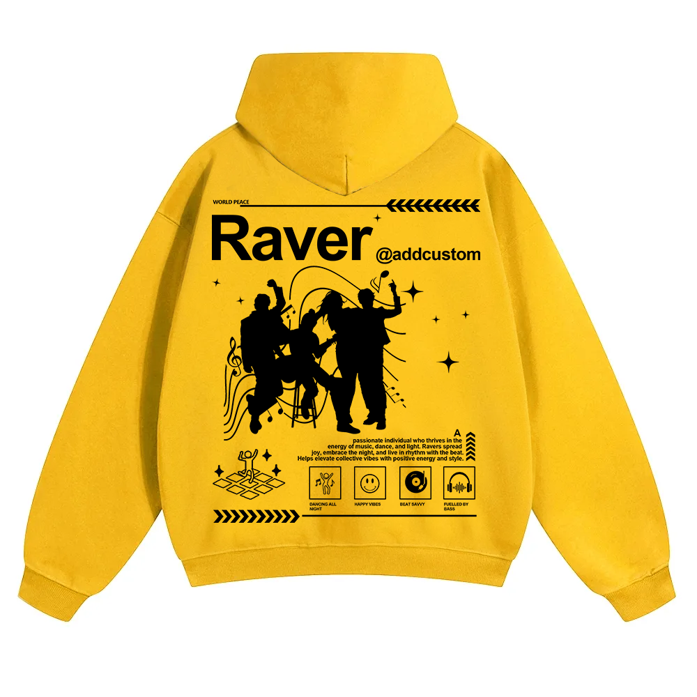 Addcustom Raver Unisex Solid Color Hoodie wearishow