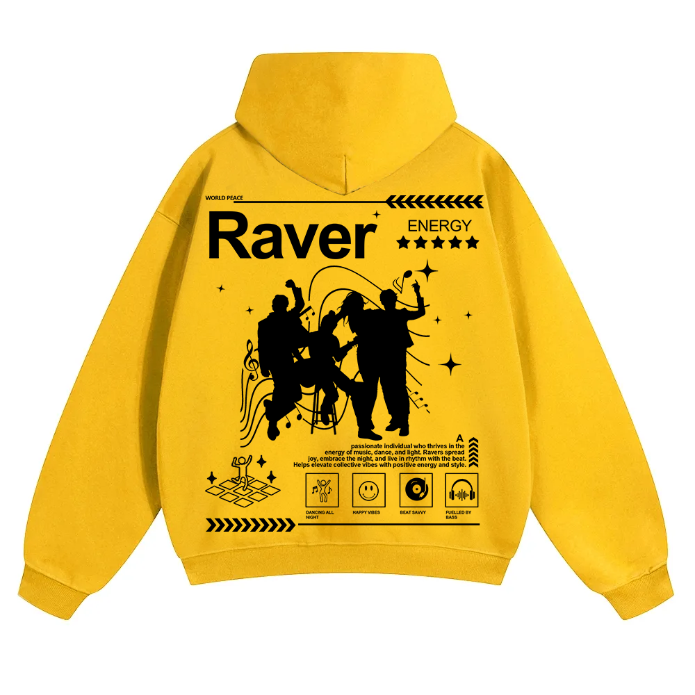 Raver Unisex Solid Color Hoodie wearishow