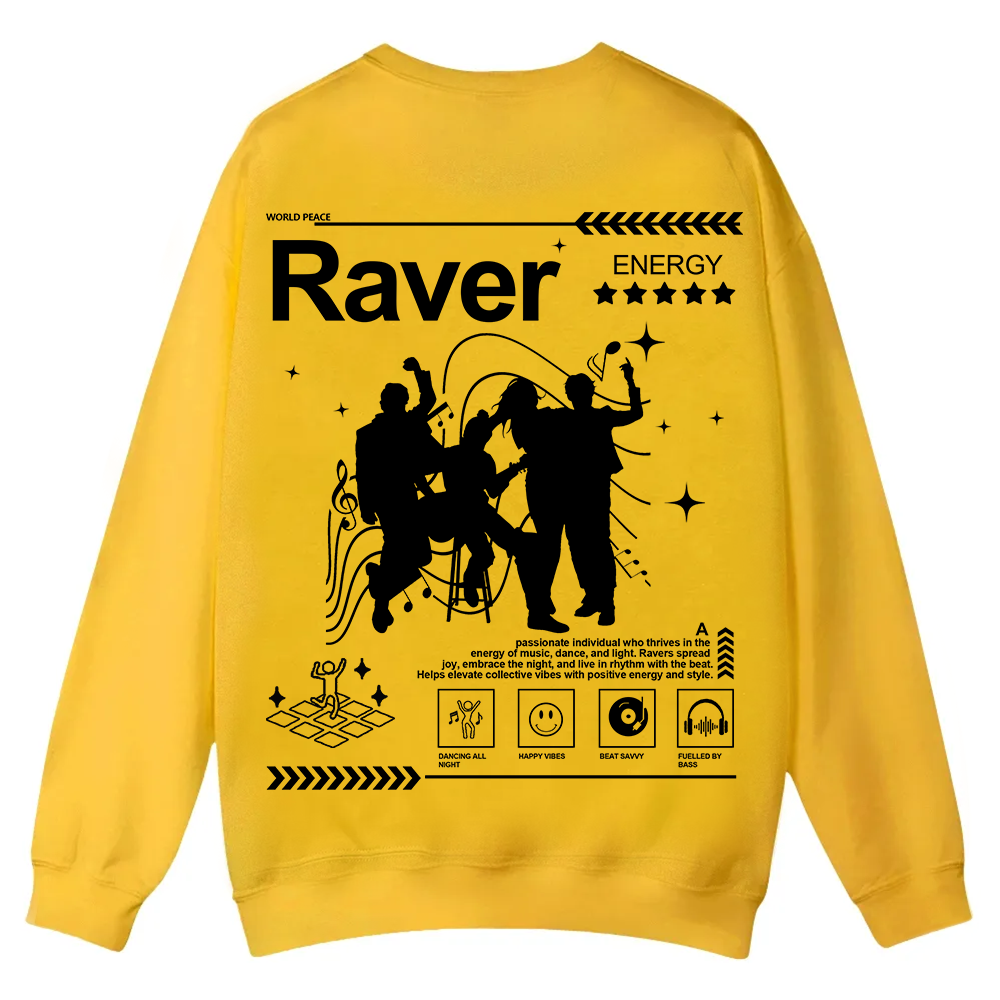 Raver Casual Crewneck Sweatshirt wearishow