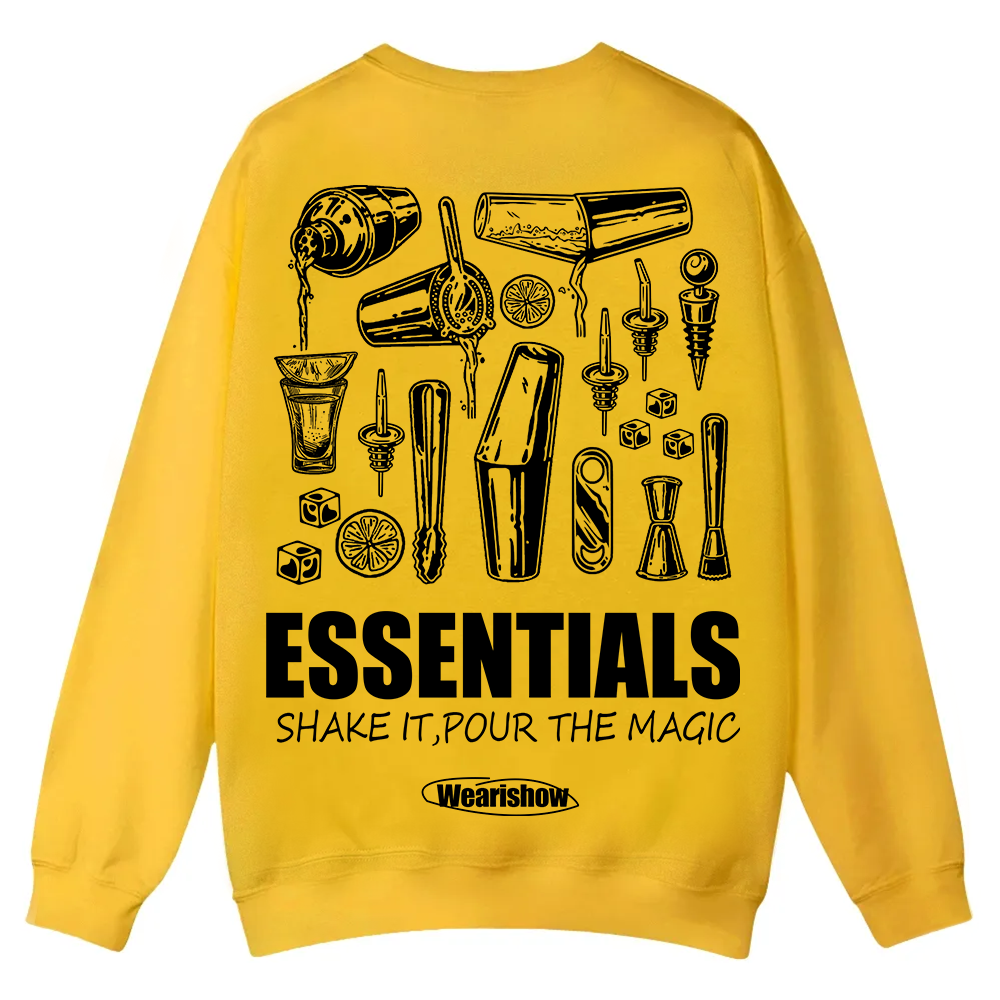 Bartender Essentials Casual Crewneck Sweatshirt wearishow