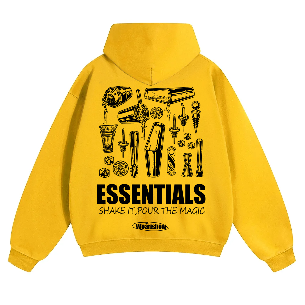 Bartender Essentials Unisex Solid Color Hoodie wearishow