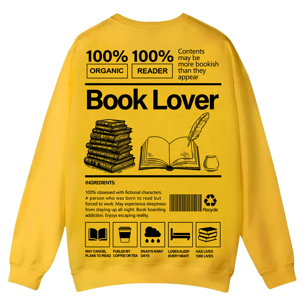Book Lover Casual Crewneck Sweatshirt wearishow