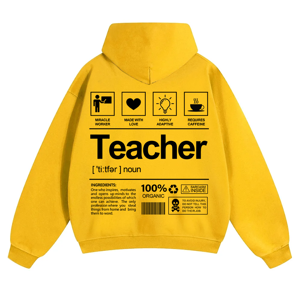 Teacher Unisex Solid Color Hoodie wearishow