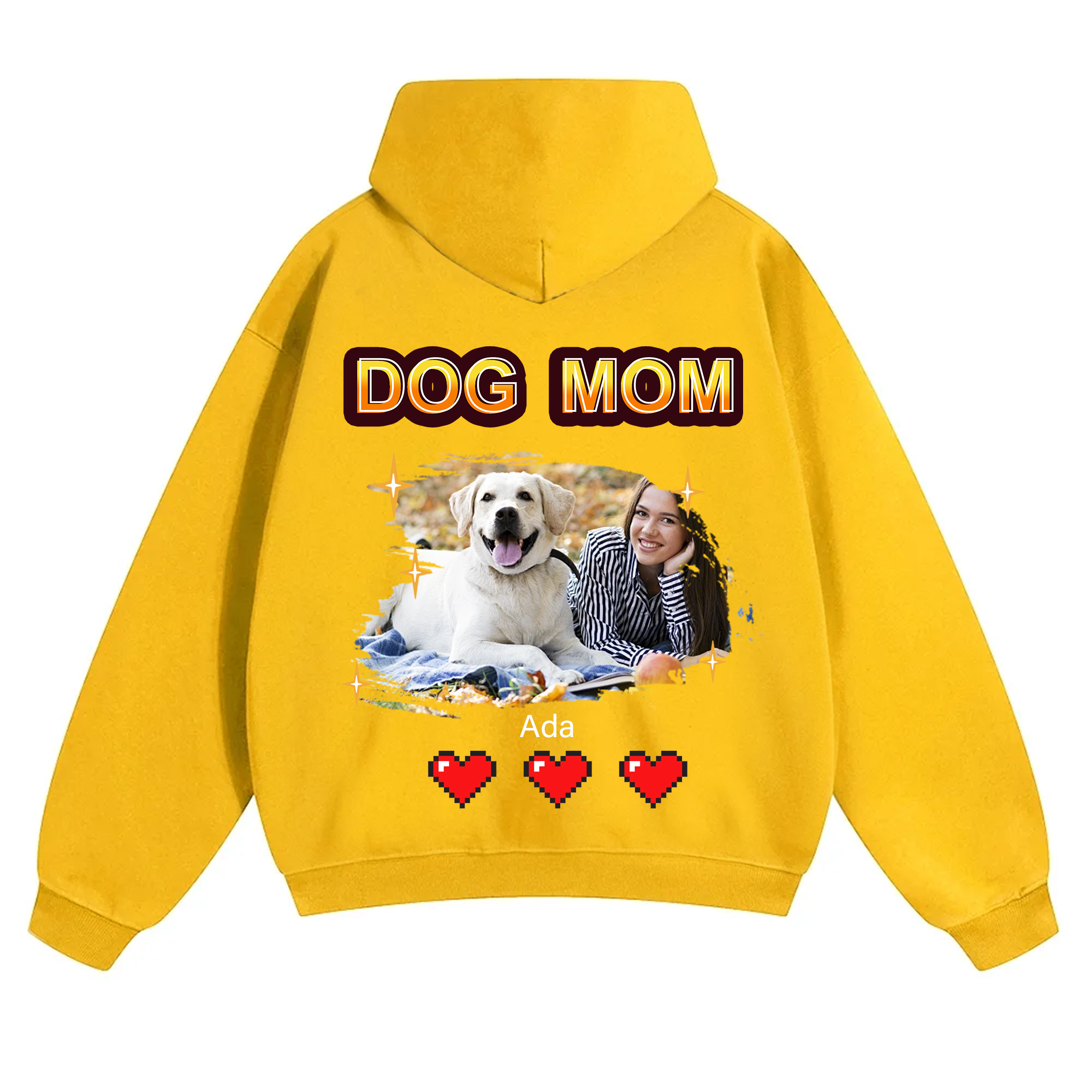 Dog Mom Pixel Photo - Personalized Custom Unisex Hoodie