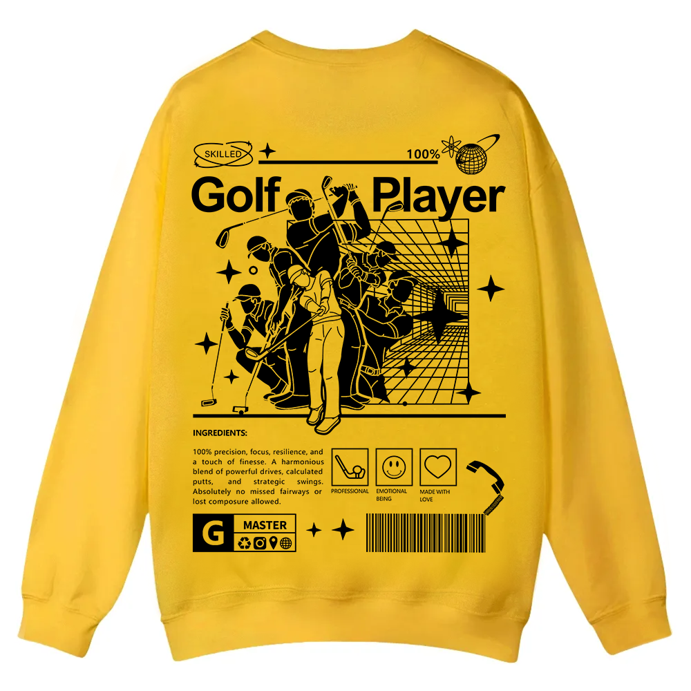 Golf Player Casual Crewneck Sweatshirt wearishow wearishow
