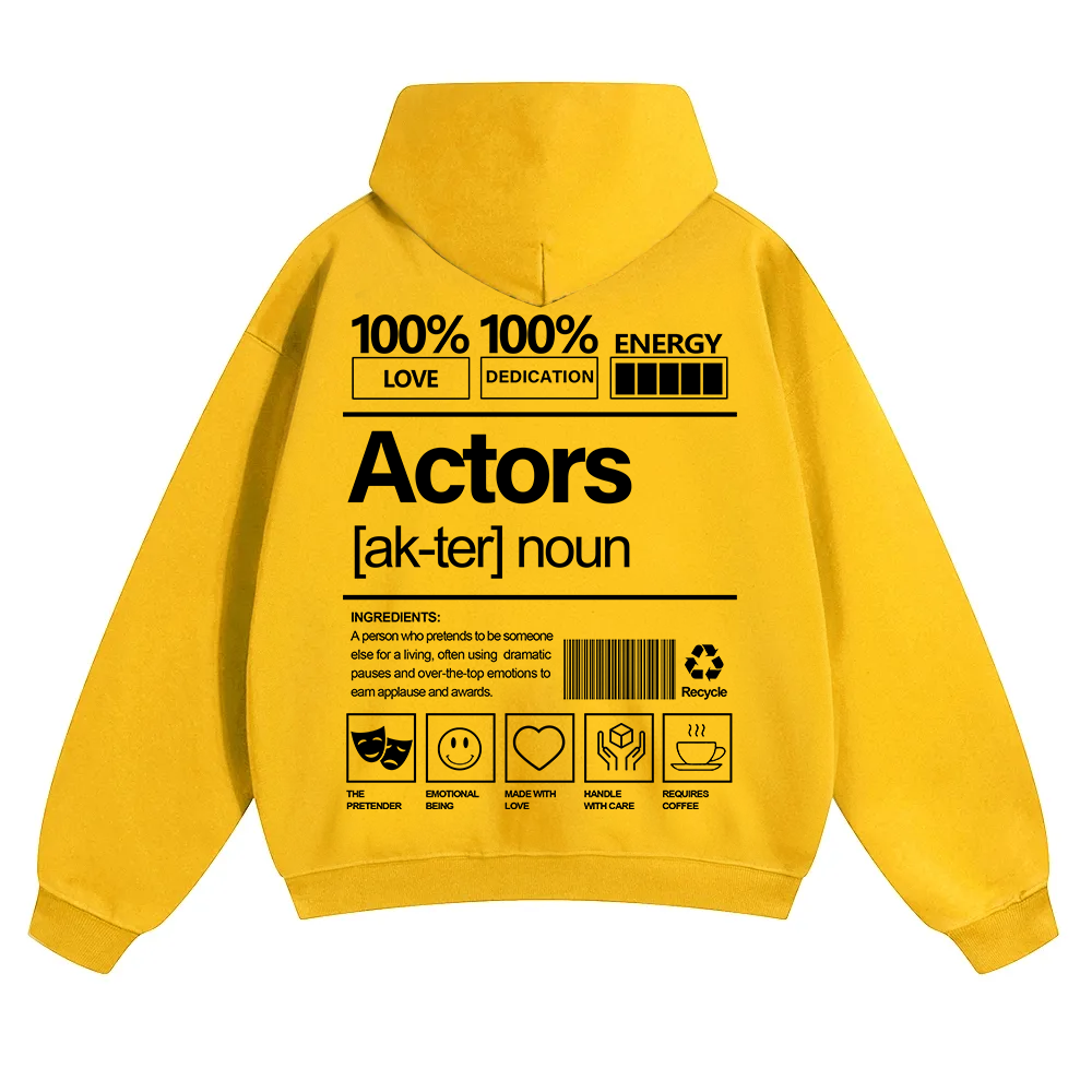 Actors Unisex Solid Color Hoodie wearishow