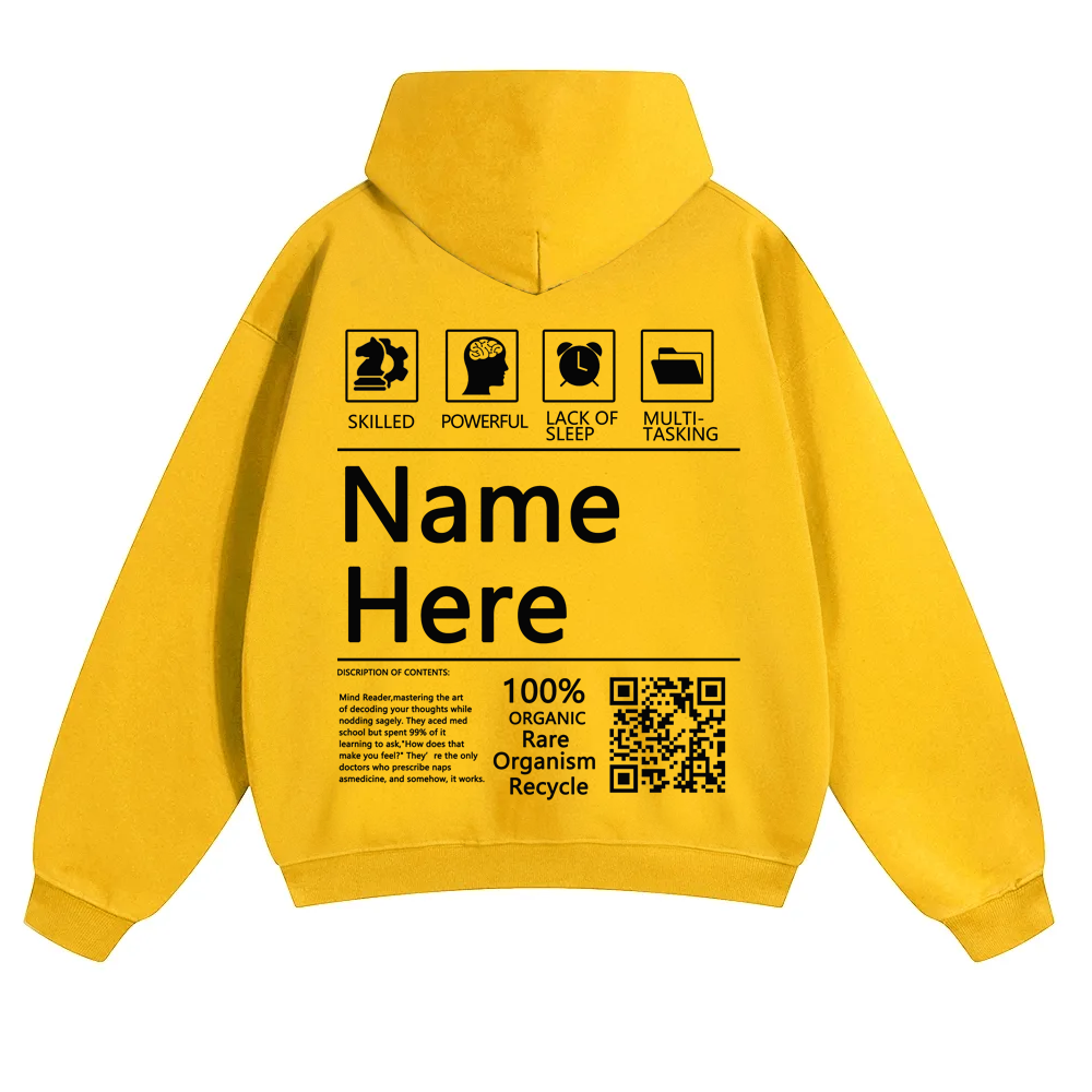 QR Code Customized Unisex Solid Hoodie