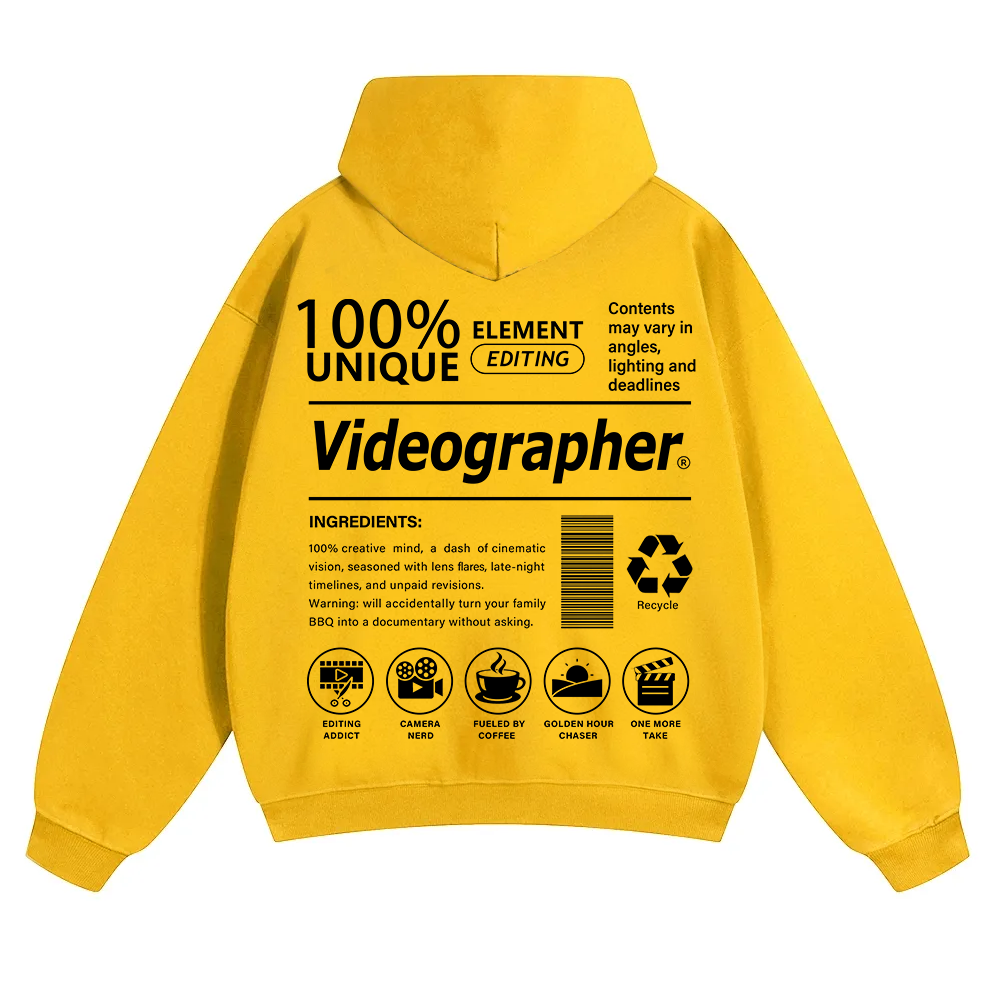 Videographer Unisex Solid Color Hoodie wearishow