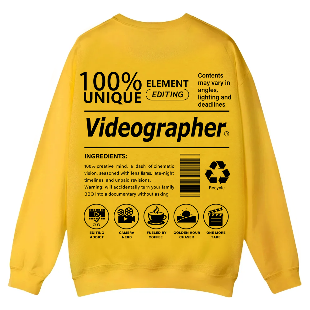 Videographer Casual Crewneck Sweatshirt wearishow wearishow