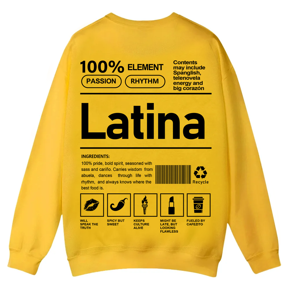 Latina Unisex Fit  Casual Crewneck Sweatshirt wearishow
