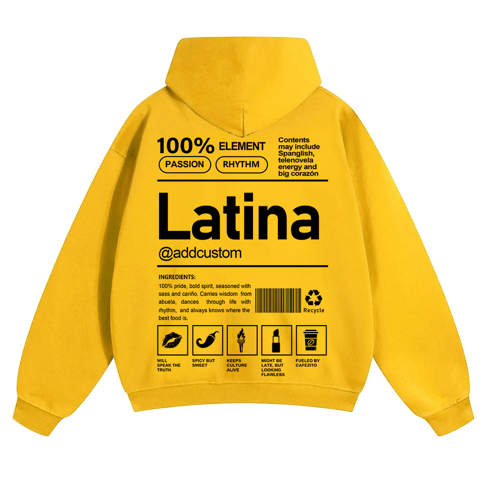 Latina Addcustom Unisex Fit Color Hoodie wearishow