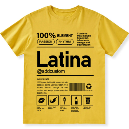 Latina Addcustom Unisex Fit  Cotton T-Shirt wearishow