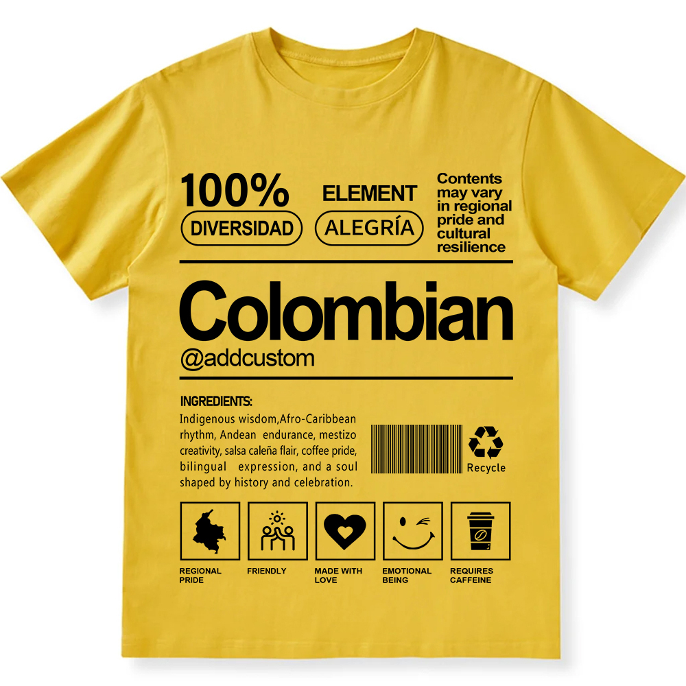 Colombian Addcustom Unisex Fit Cotton T-Shirt wearishow