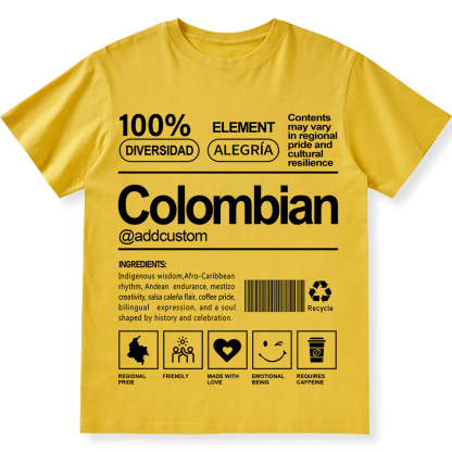 Colombian Addcustom Unisex Fit  Cotton T-Shirt wearishow