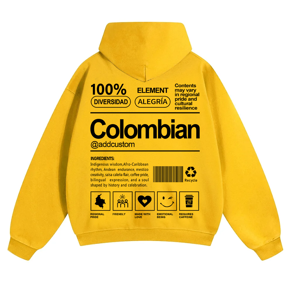 Colombian Addcustom Unisex Fit Color Hoodie wearishow