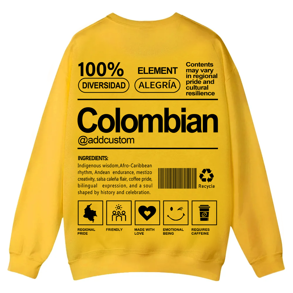 Colombian Addcustom Unisex Fit  Casual Crewneck Sweatshirt wearishow
