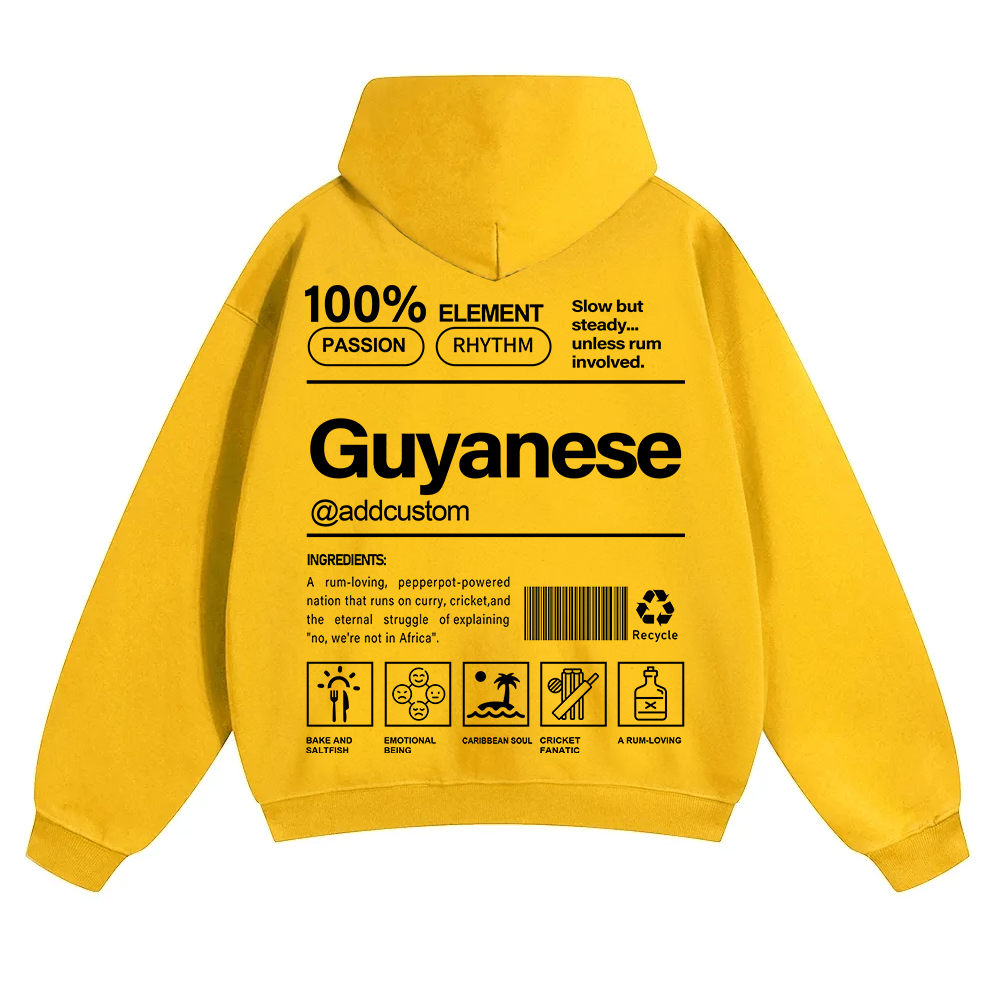 Guyanese Addcustom Unisex Fit Color Hoodie wearishow