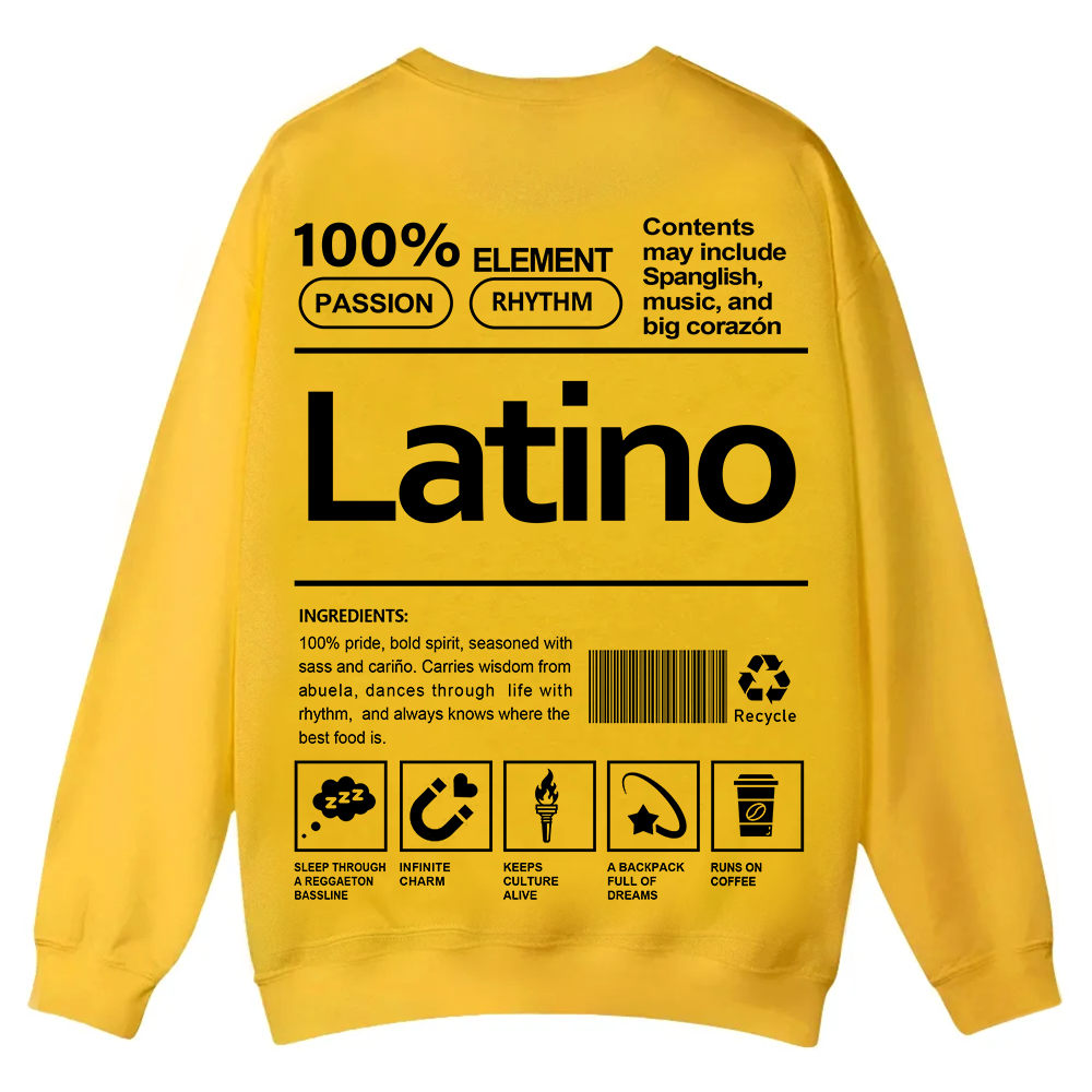 Latino Unisex Fit  Casual Crewneck Sweatshirt wearishow