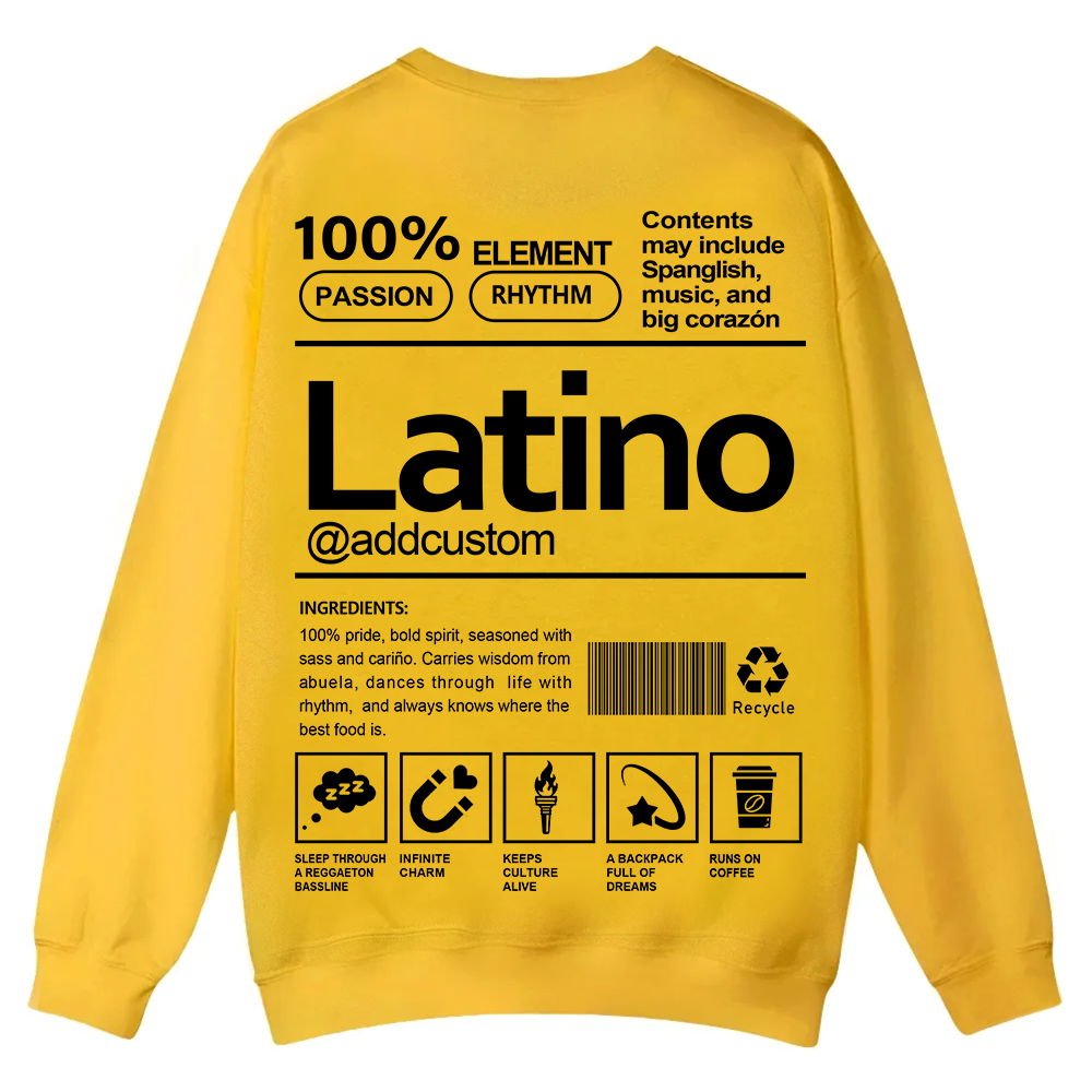 Latino Addcustom Unisex Fit  Casual Crewneck Sweatshirt wearishow