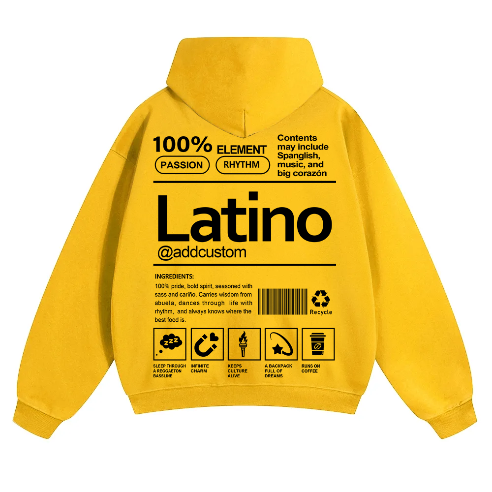 Latino Addcustom Unisex Fit Color Hoodie wearishow