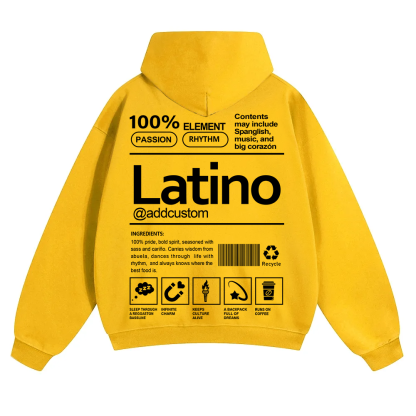 Latino Addcustom Unisex Fit Color Hoodie wearishow