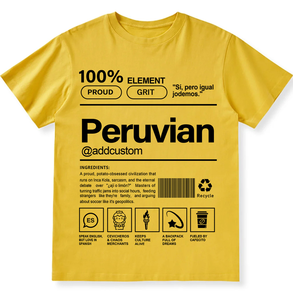 Peruvian Addcustom Unisex Fit  Cotton T-Shirt wearishow