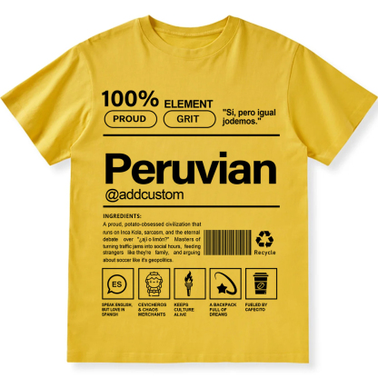 Peruvian Addcustom Unisex Fit  Cotton T-Shirt wearishow