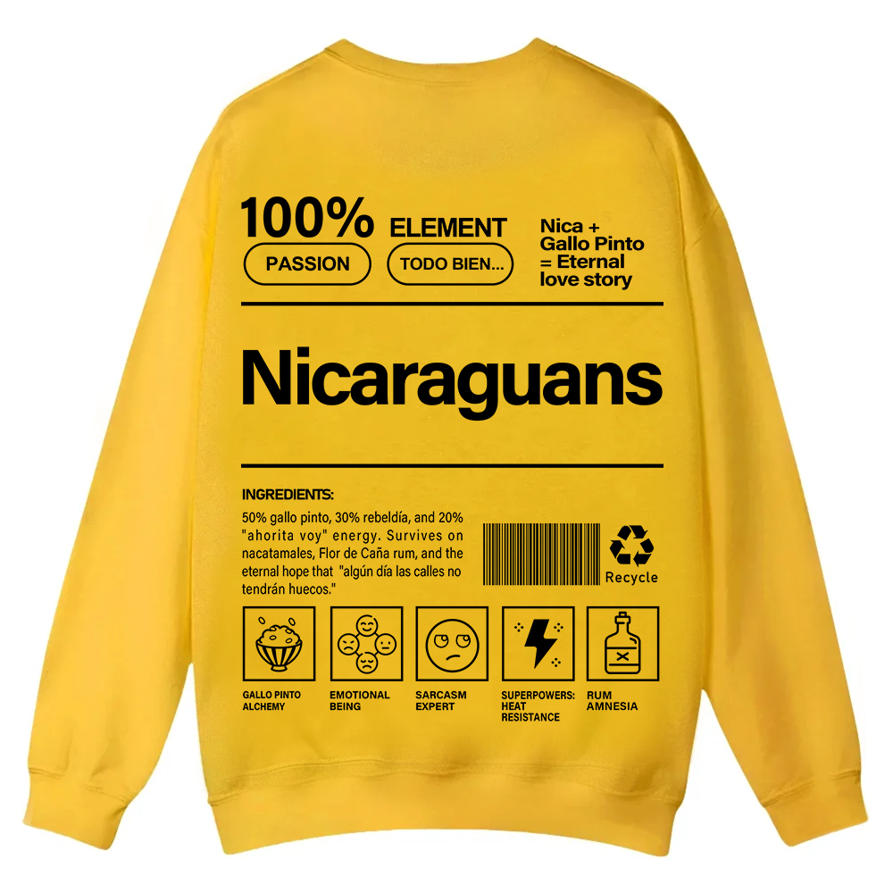 Nicaraguans Unisex Fit  Casual Crewneck Sweatshirt wearishow